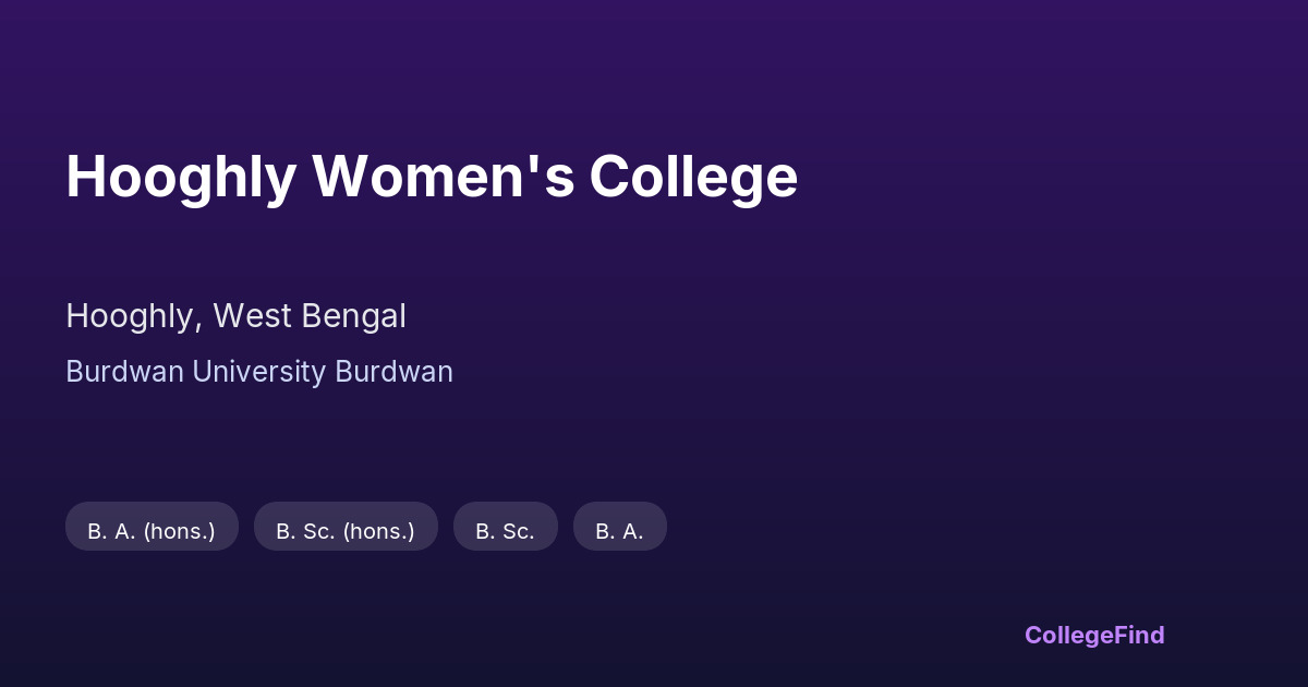 hooghly women's college