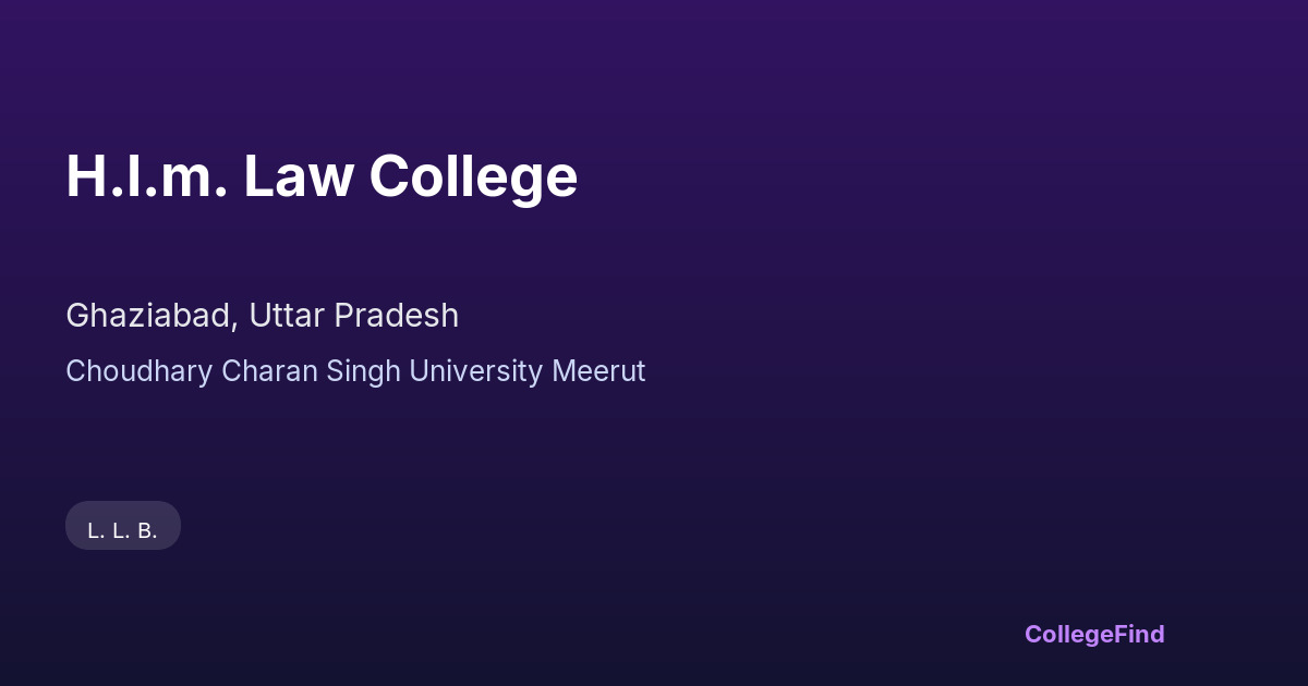 h.l.m. law college