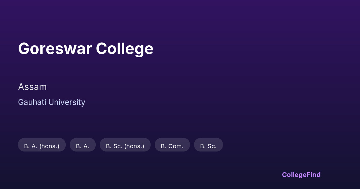 goreswar college