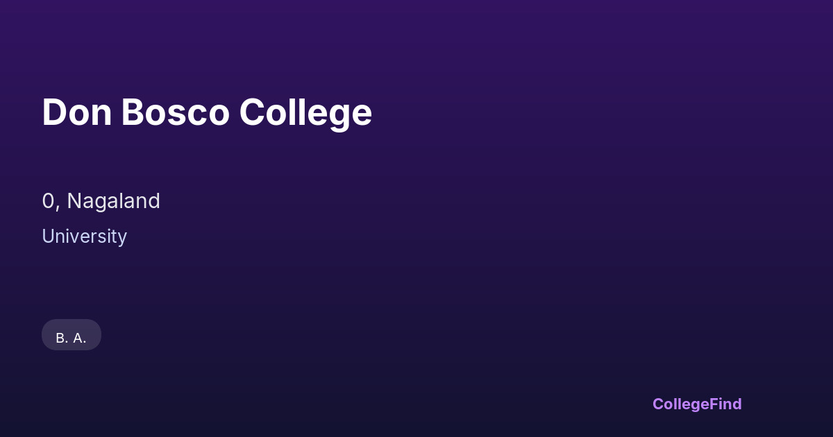 don bosco college