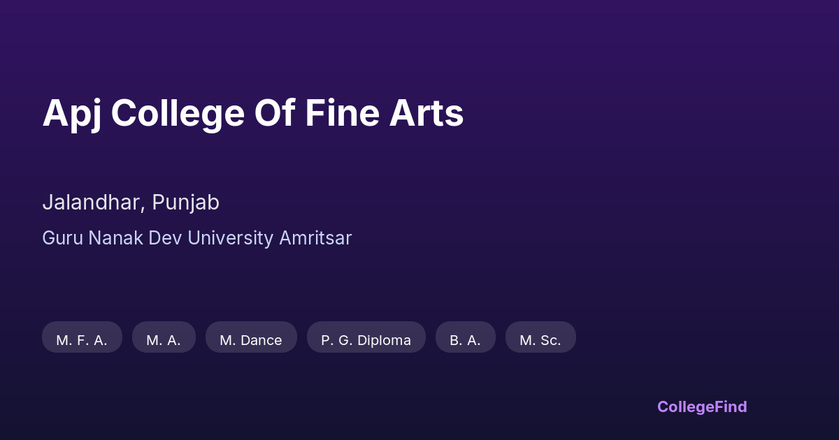 apj college of fine arts