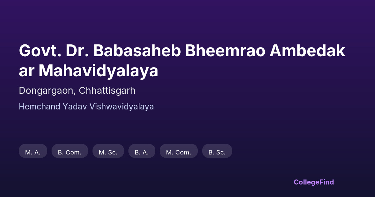 govt. dr. babasaheb bheemrao ambedakar mahavidyalaya