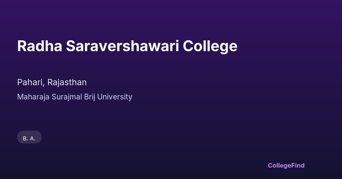 radha saravershawari college