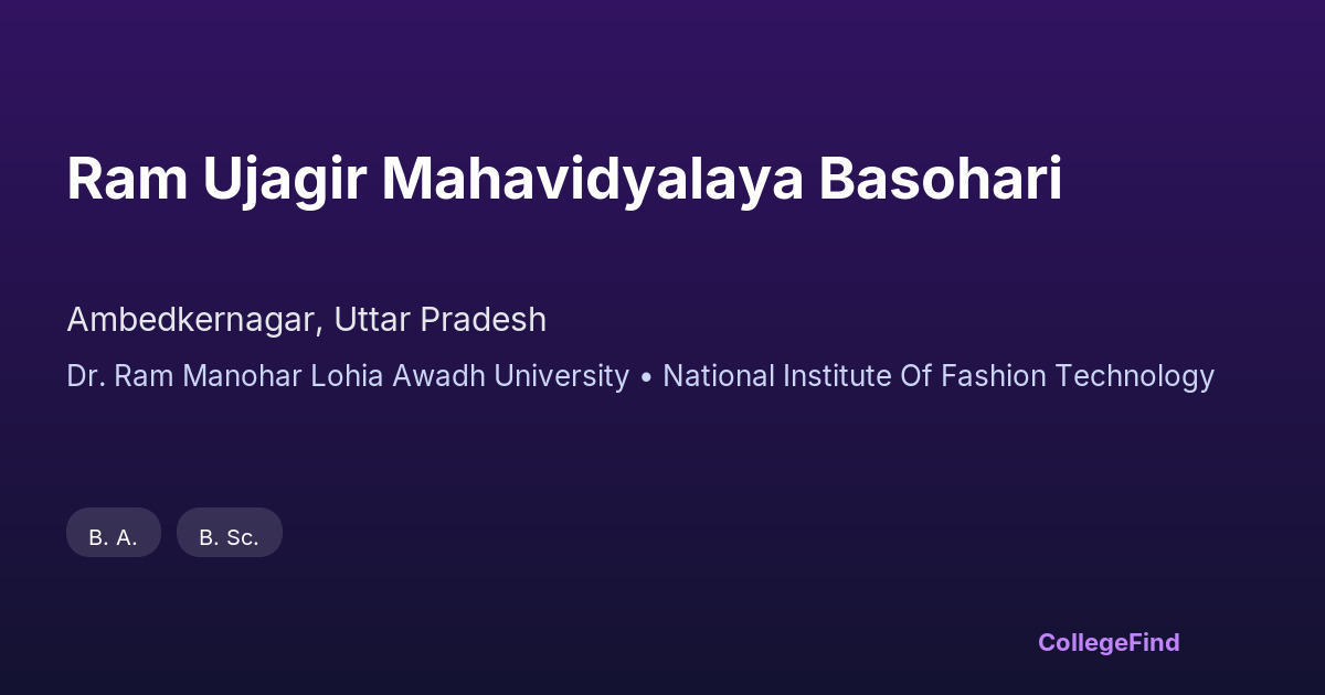 ram ujagir mahavidyalaya basohari