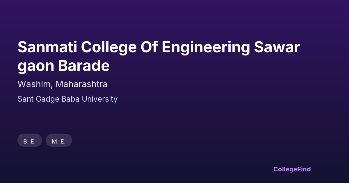 sanmati college of engineering sawargaon barade