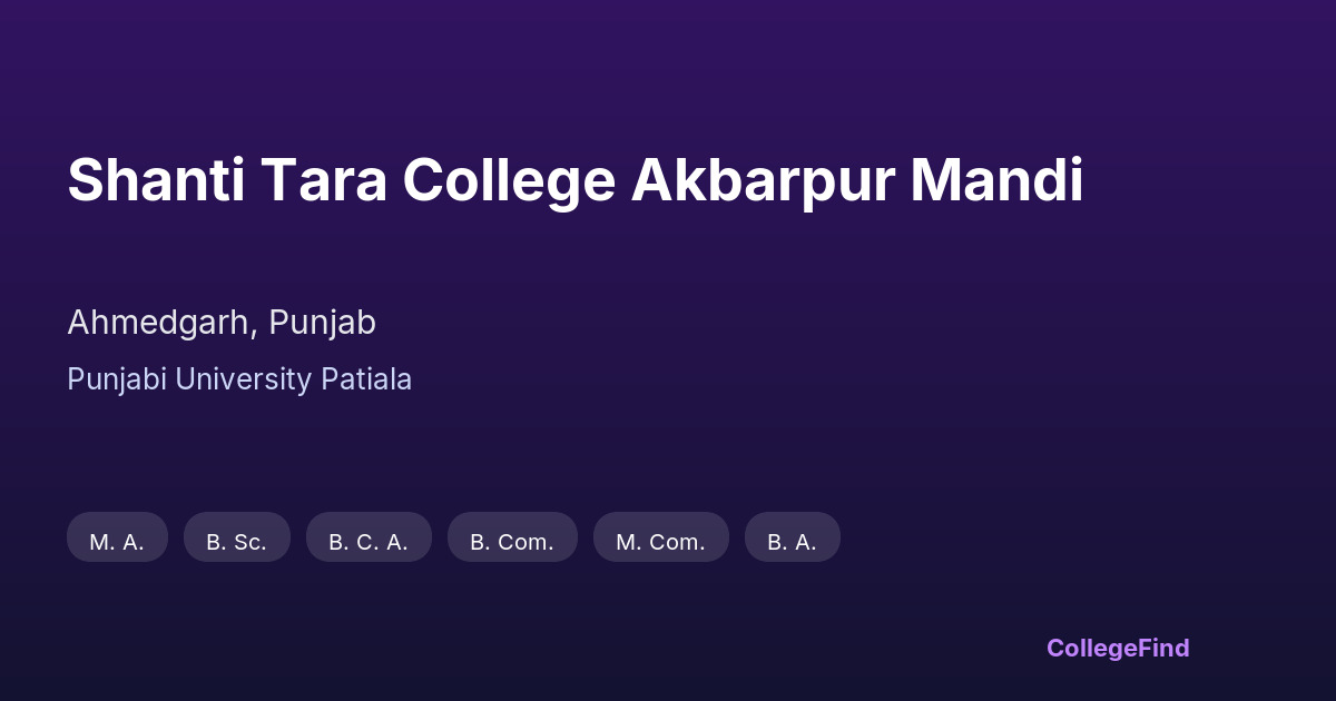 shanti tara college akbarpur mandi