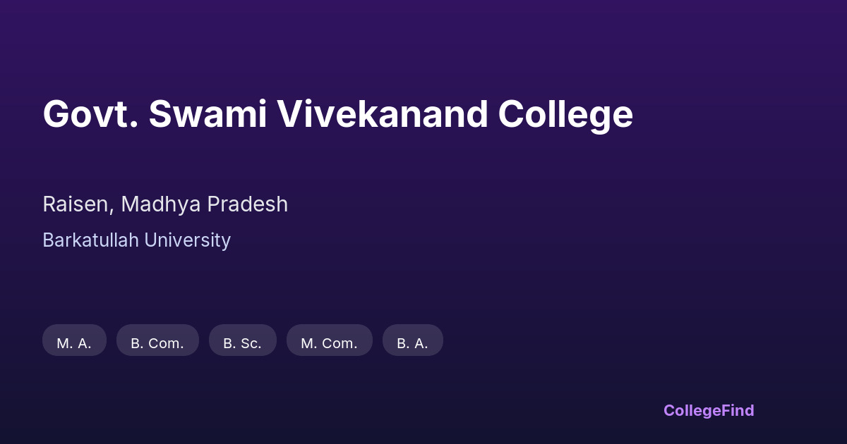 govt. swami vivekanand college