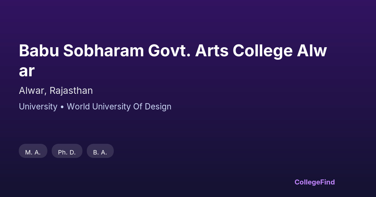 babu sobharam govt. arts college alwar