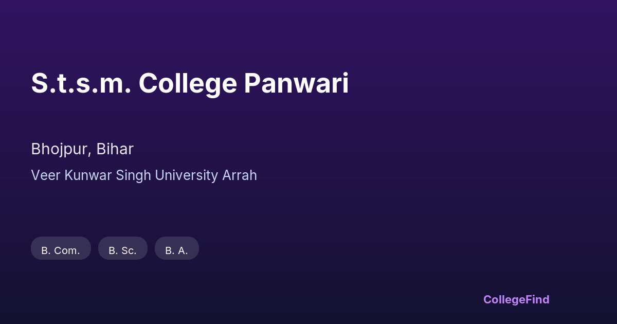 s.t.s.m. college panwari