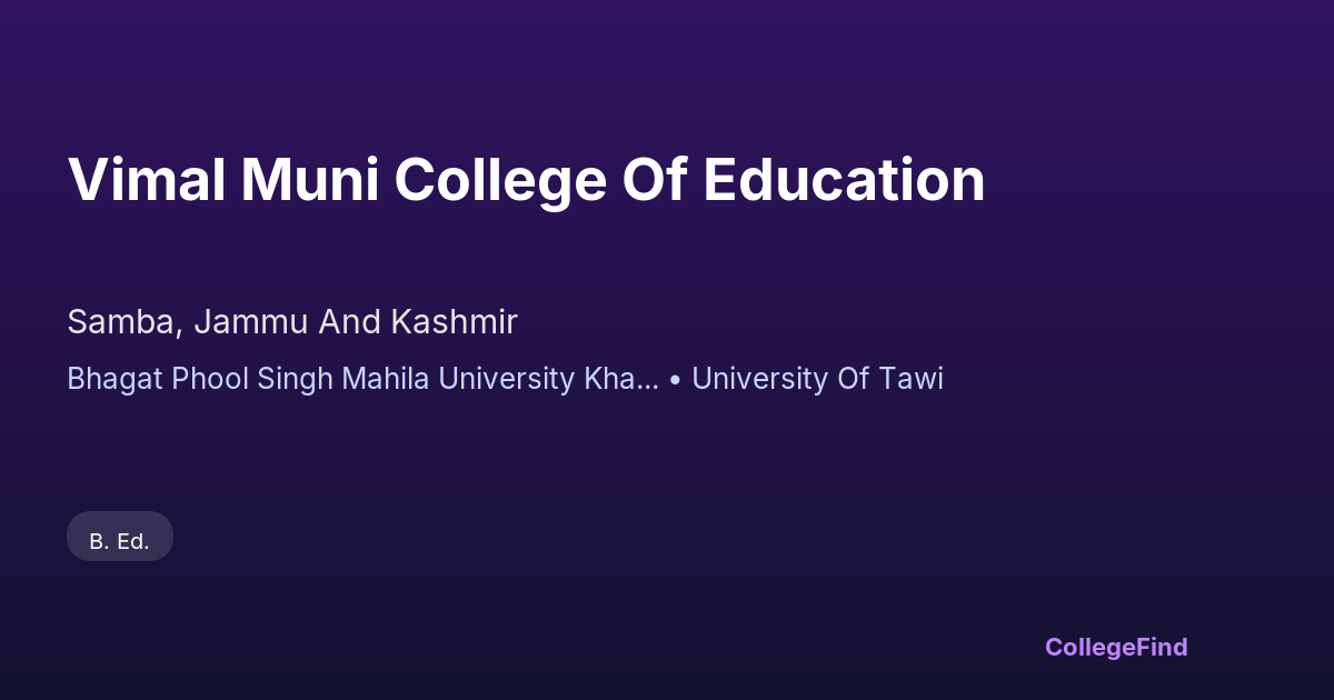 vimal muni college of education