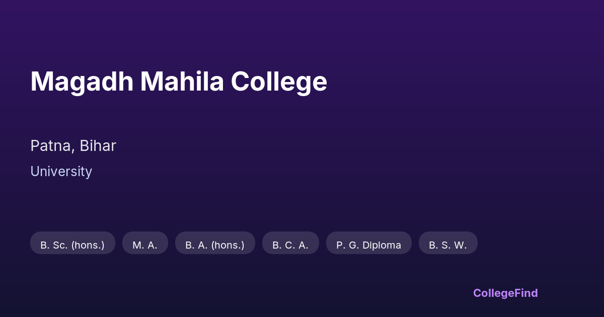 magadh mahila college