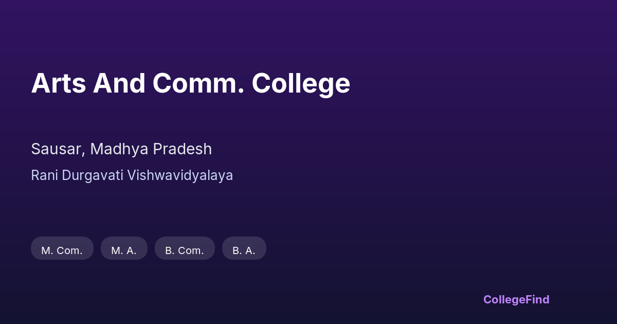 arts and comm. college