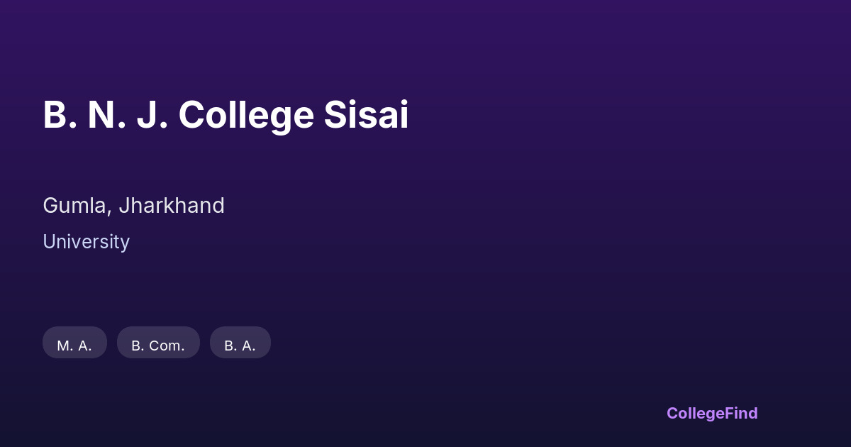 b. n. j. college sisai