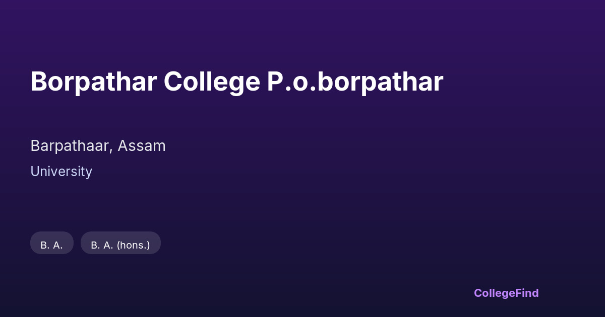 borpathar college p.o.borpathar