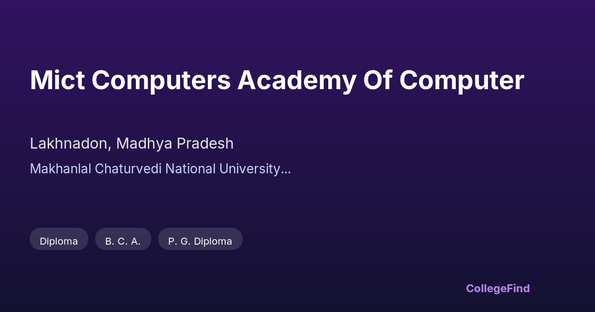 mict computers academy of computer