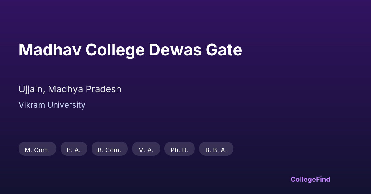 madhav college dewas gate