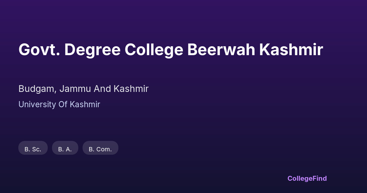 govt. degree college beerwah kashmir