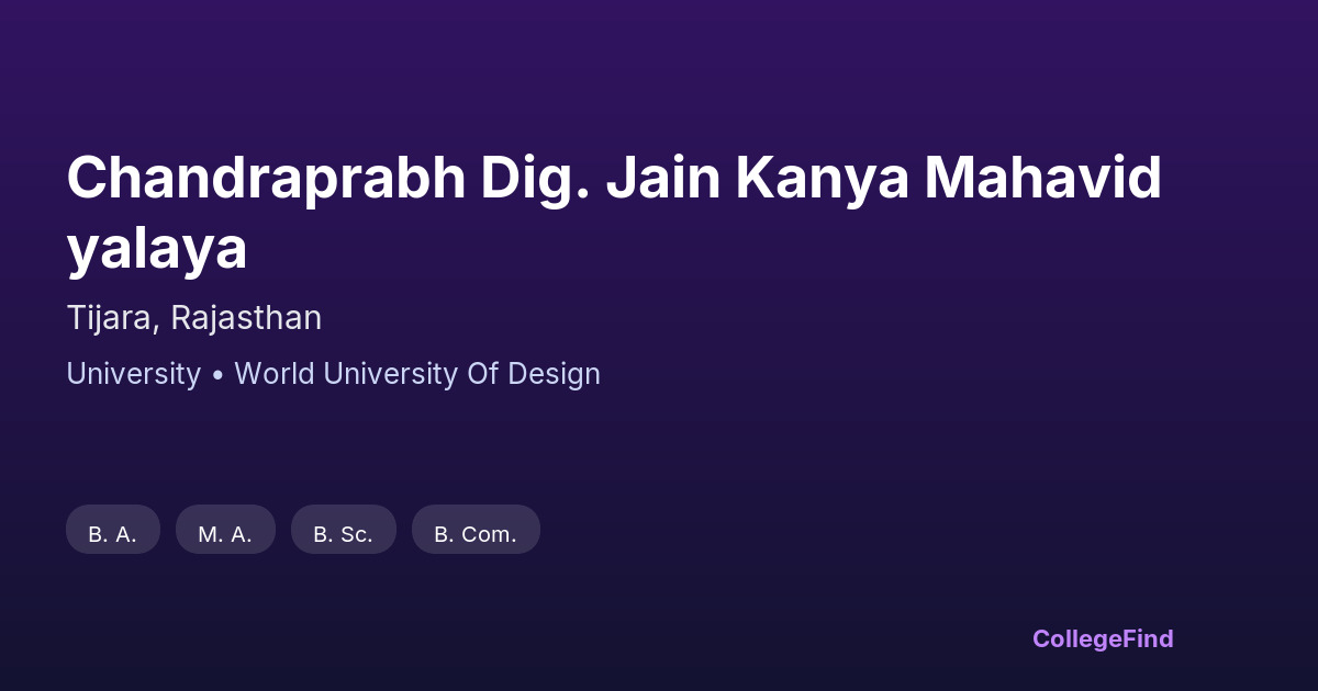 chandraprabh dig. jain kanya mahavidyalaya