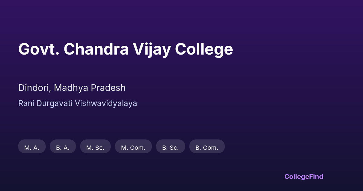govt. chandra vijay college