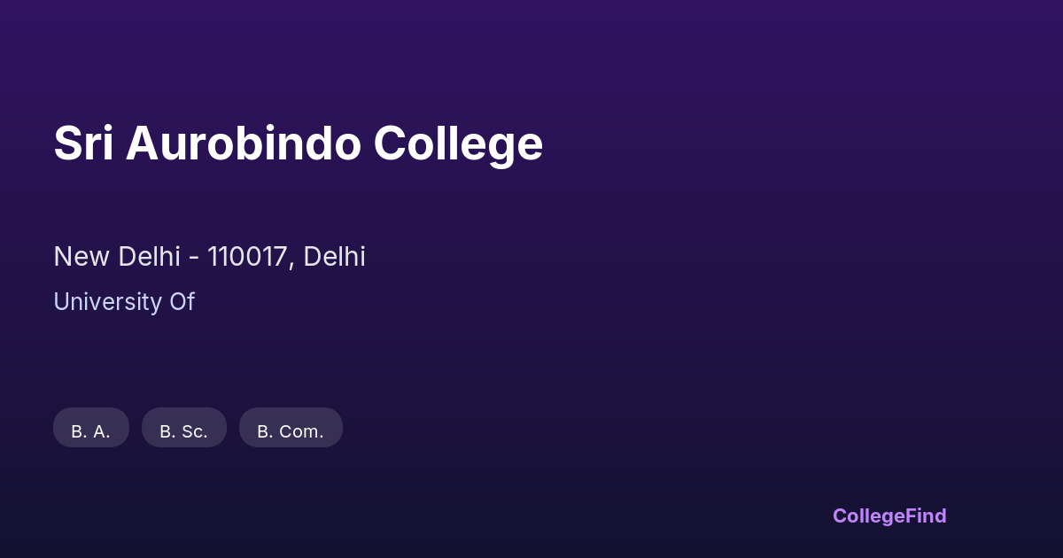 sri aurobindo college