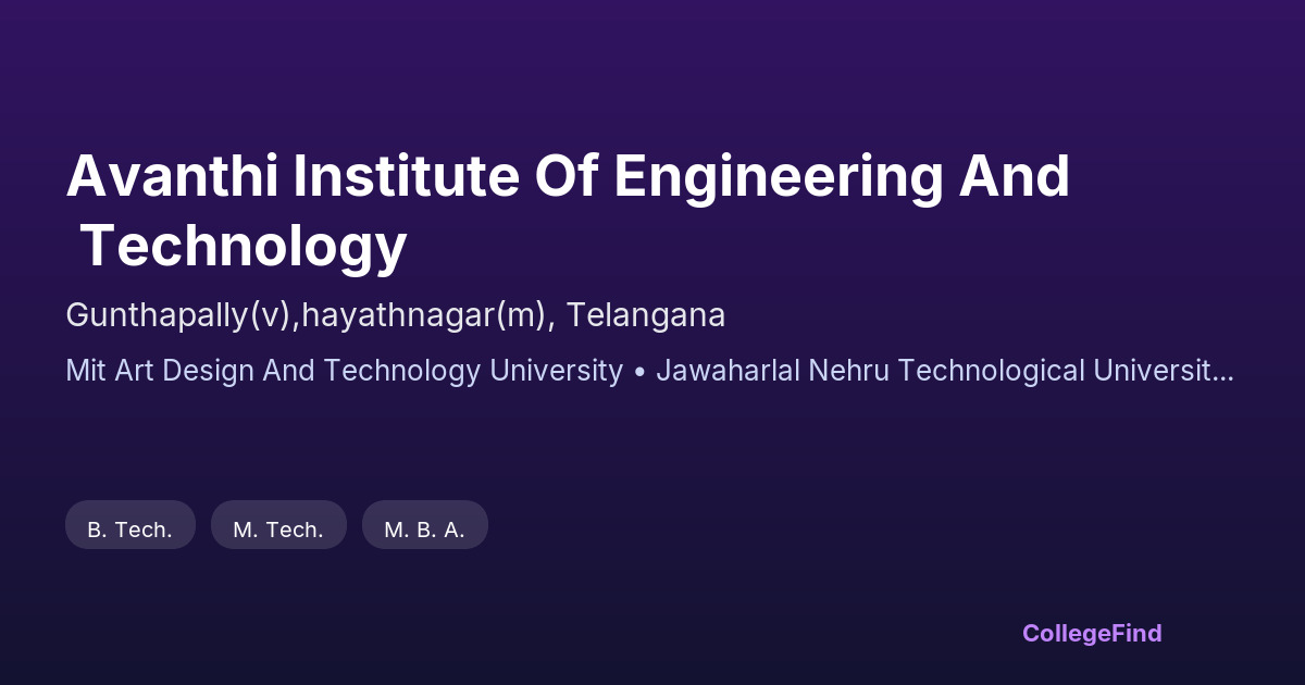 avanthi institute of engineering and technology