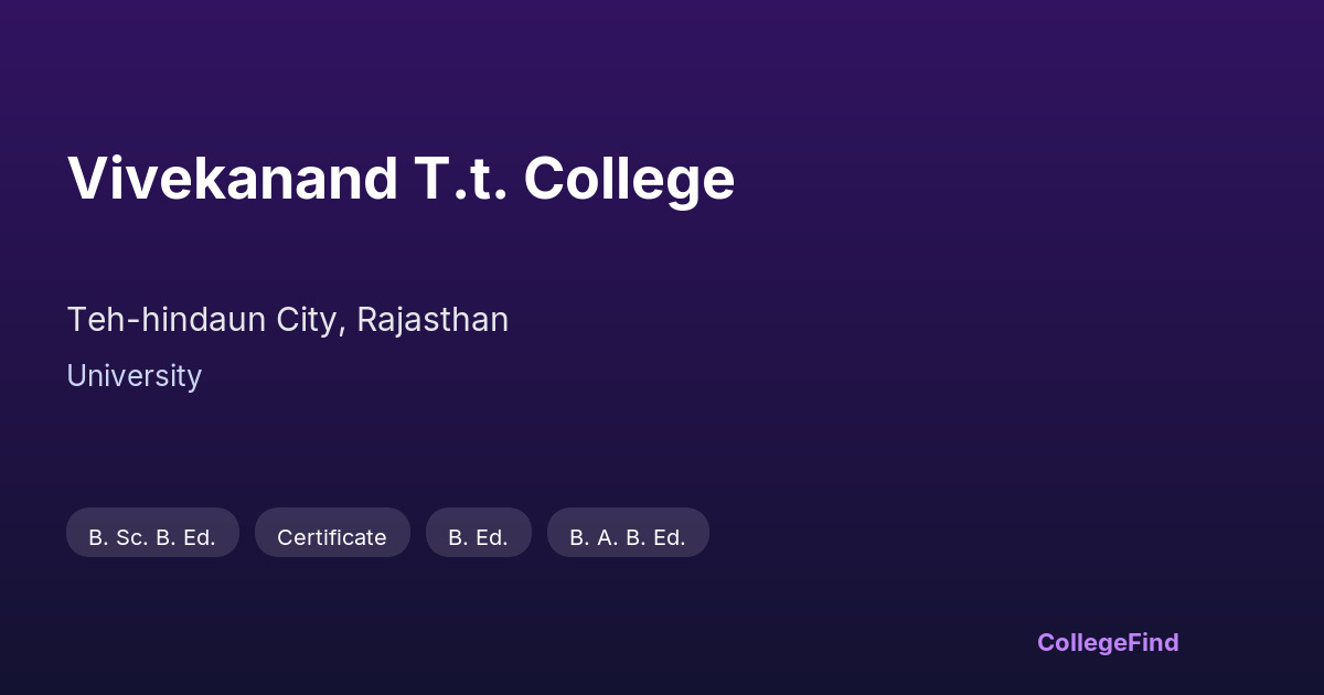 vivekanand t.t. college