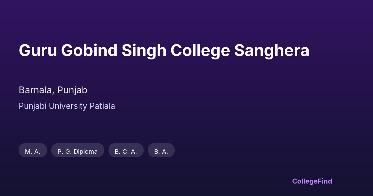 guru gobind singh college sanghera