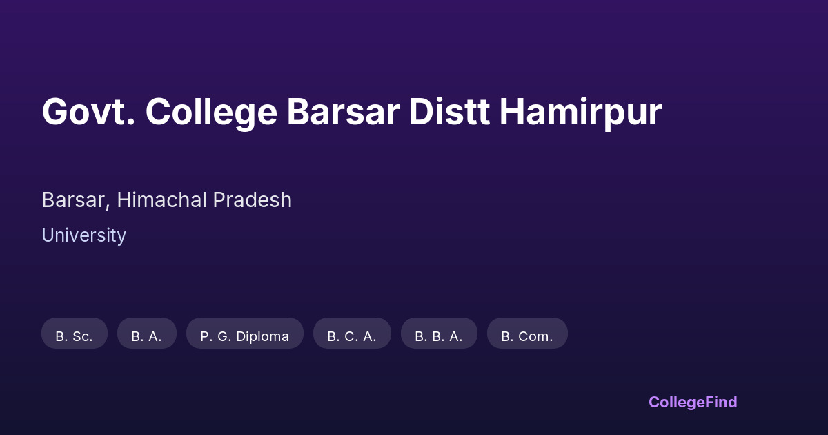 govt. college barsar distt hamirpur