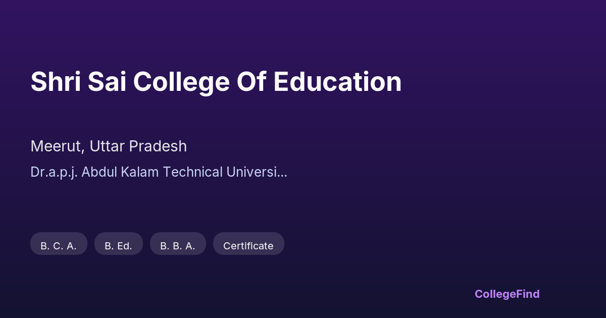 shri sai college of education