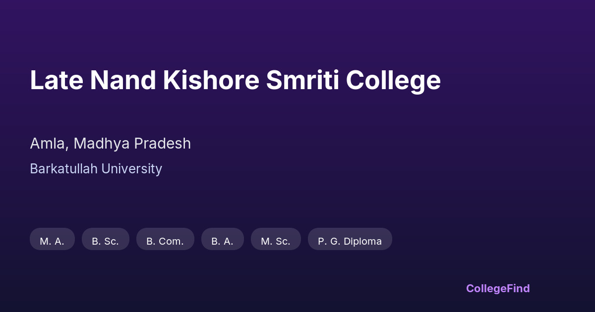 late nand kishore smriti college