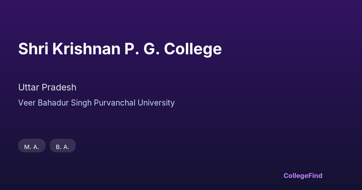 shri krishnan p. g. college