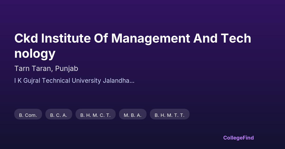 ckd institute of management and technology