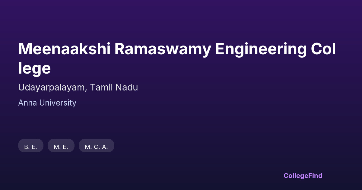 meenaakshi ramaswamy engineering college