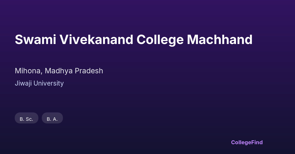 swami vivekanand college machhand