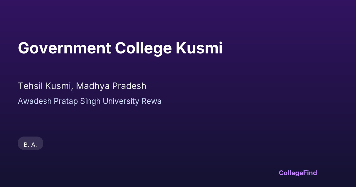 government college kusmi