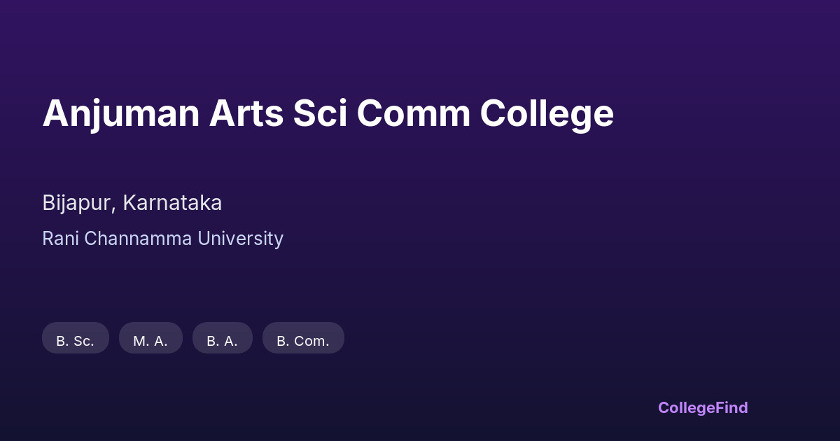anjuman arts sci comm college