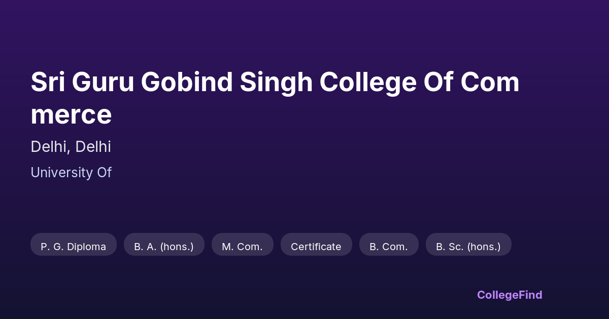 sri guru gobind singh college of commerce