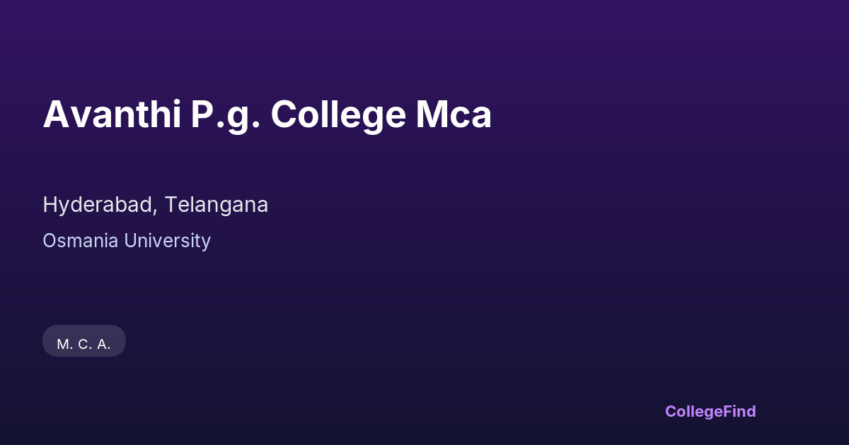 avanthi p.g. college mca
