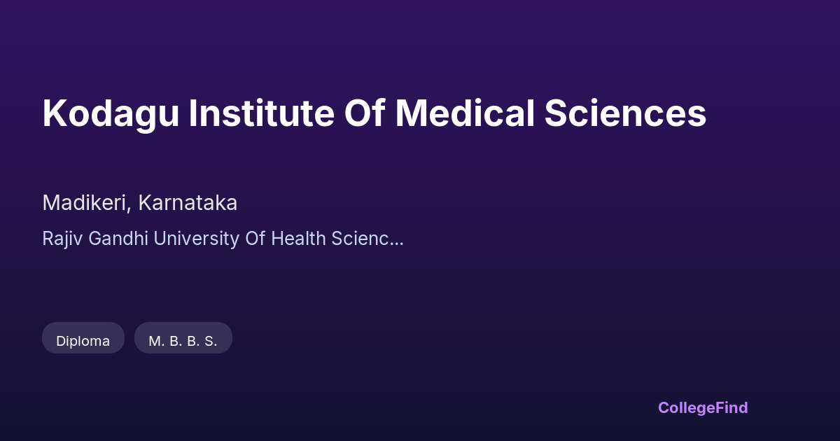 kodagu institute of medical sciences