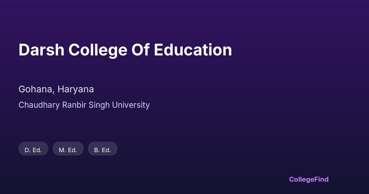 darsh college of education