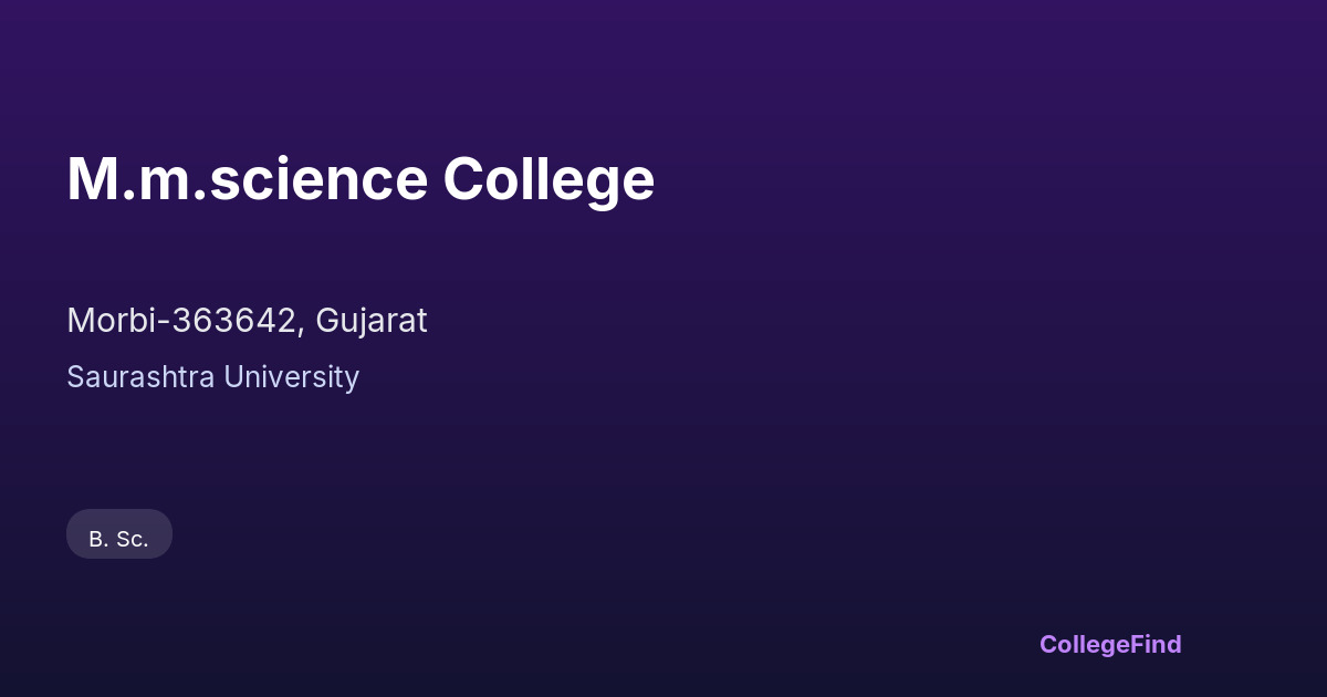 m.m.science college