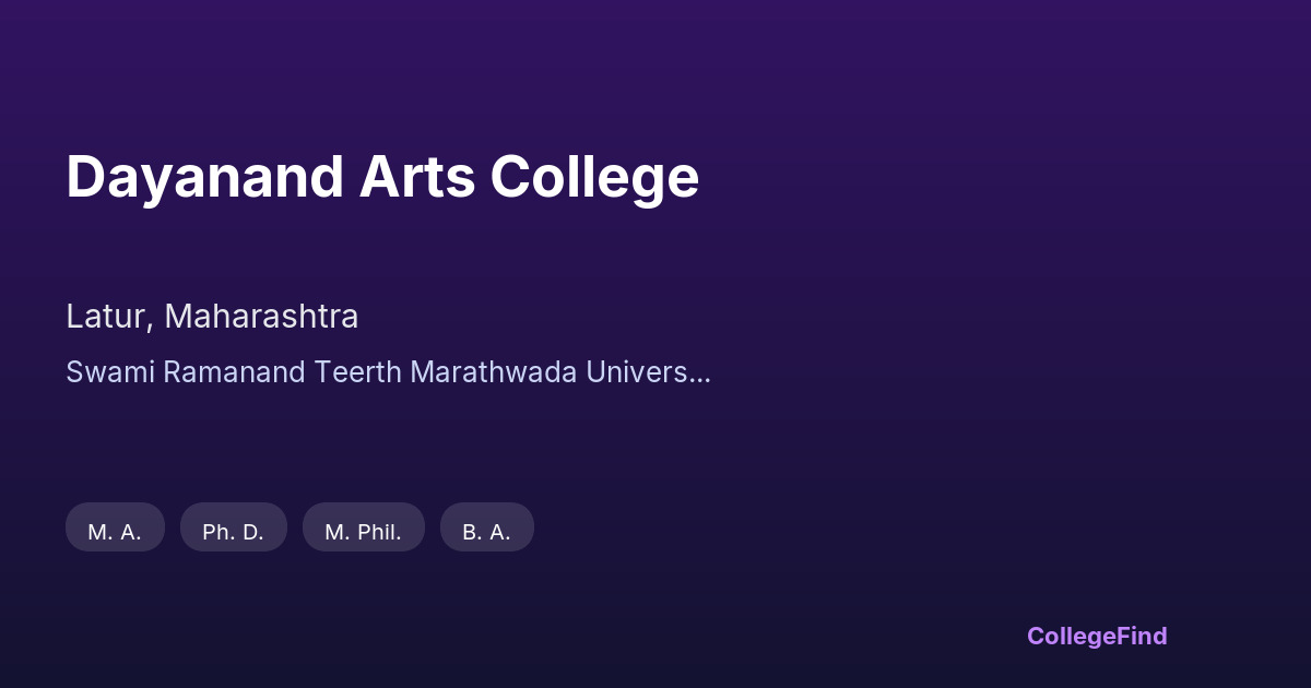 dayanand arts college