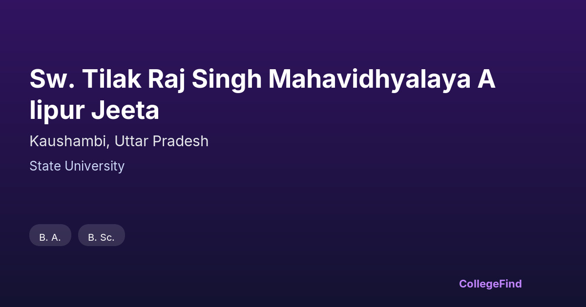 sw. tilak raj singh mahavidhyalaya alipur jeeta