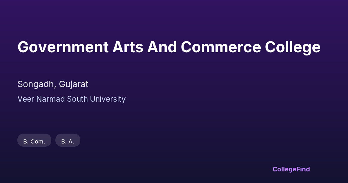government arts and commerce college