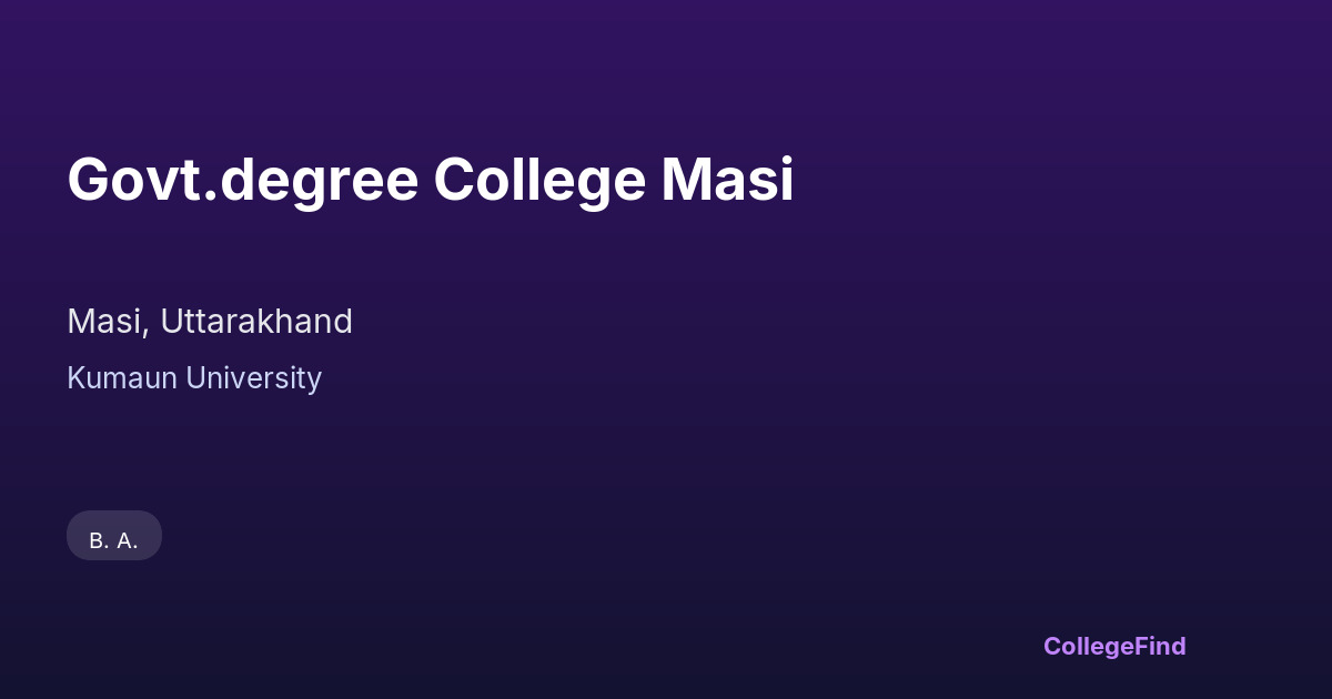 govt.degree college masi