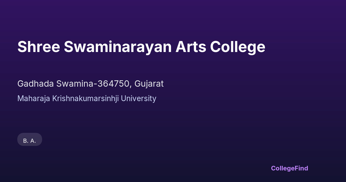 shree swaminarayan arts college