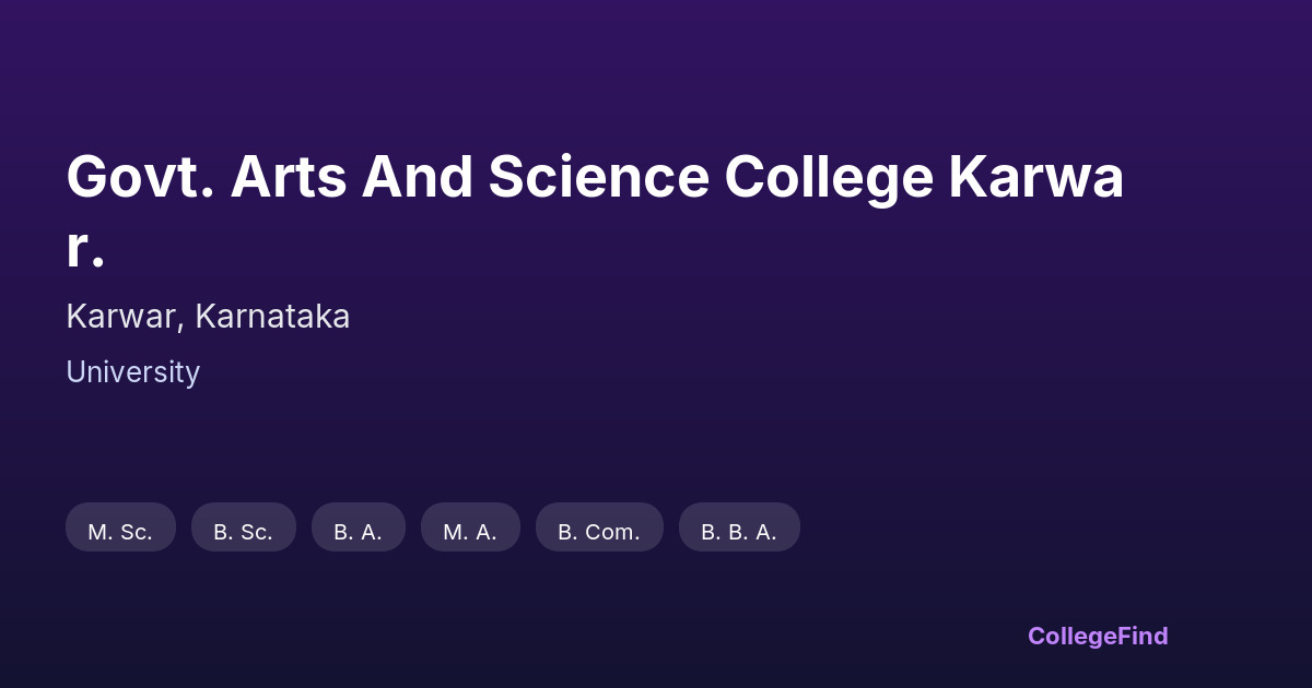 govt. arts and science college karwar.
