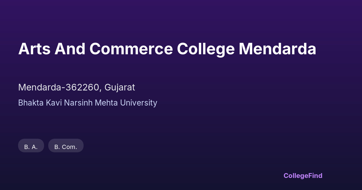 arts and commerce college mendarda