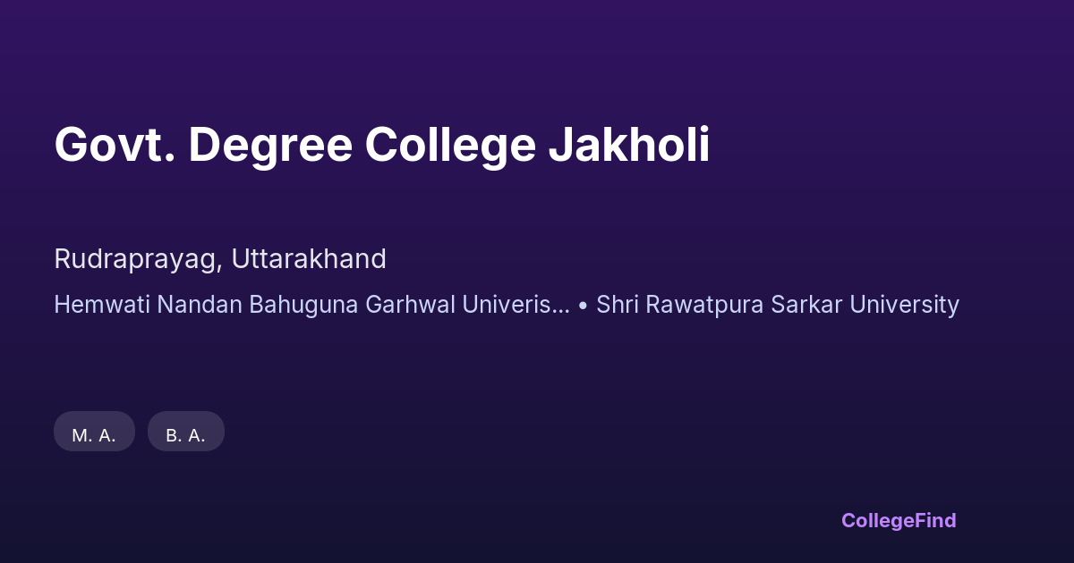 govt. degree college jakholi