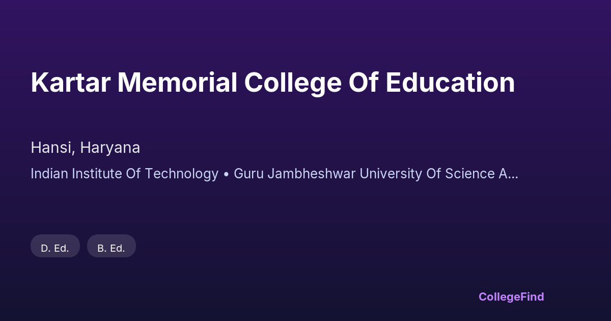 kartar memorial college of education